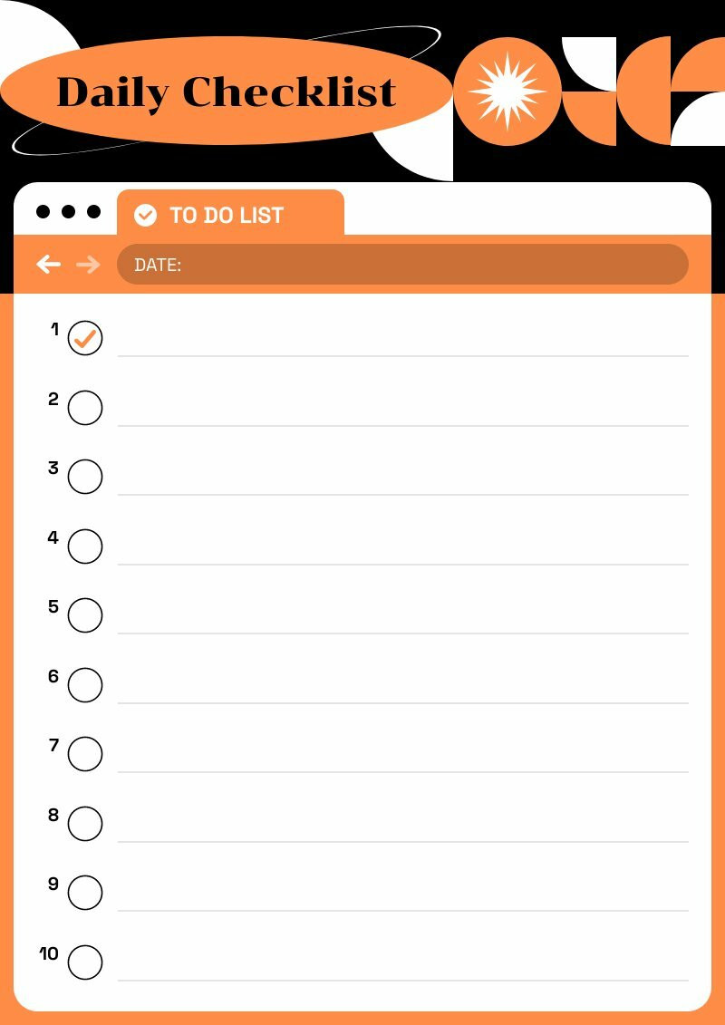 Visual representation of daily routine progress tracking with checklist items